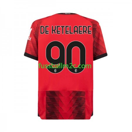 Fußballtrikots AC Mailand Charles De Ketelaere 90 Heim Trikotsatz 2023-2024 Fußballtrikots AC Mailand Charles De Ketelaere 90 Heim Trikotsatz 2023-2024
